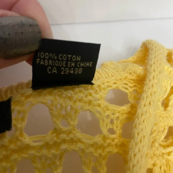 Women’s Crochet Yellow Long Sleeve Top Boho Beach Hippie Festival Fairy Y2K Sz M - Picture 7 of 16